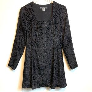 Vtg Gap Crushed Velvet Lined Floral Dress